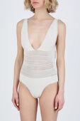 One-Piece Crochet Swimsuit in Ivory